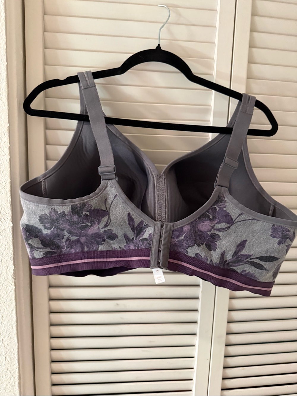 Cacique Gray Bra with Purple Floral Print - Picture 2 of 2